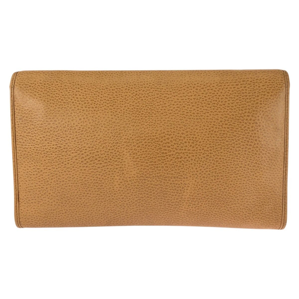 Dior Vintage CD Logo Brown Camel Gold Leather Shoulder Bag — view 2