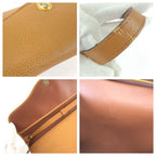 Dior Vintage CD Logo Brown Camel Gold Leather Shoulder Bag — view 6