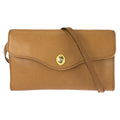 Dior Vintage CD Logo Brown Camel Gold Leather Shoulder Bag