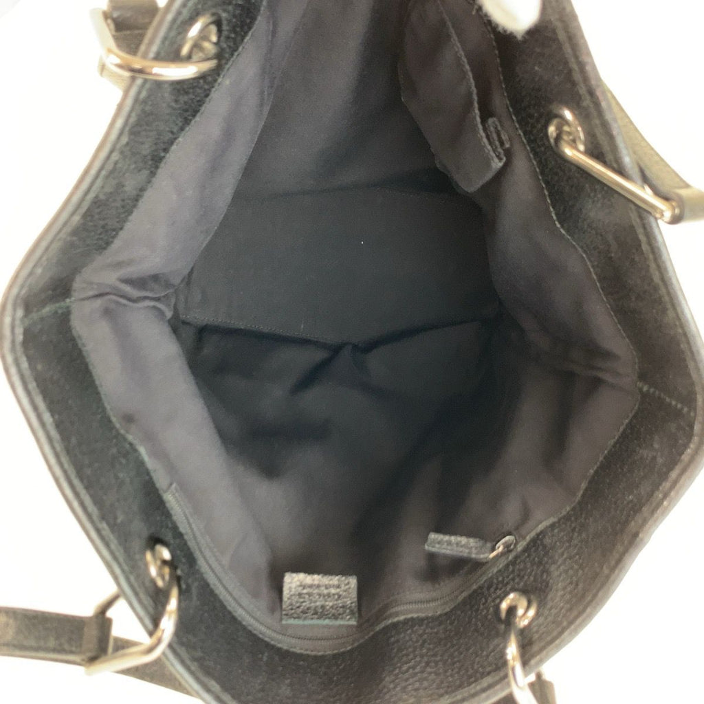 Gucci Black Silver GG Canvas Tote Shoulder Bag — view 8