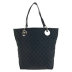 Gucci Black Silver GG Canvas Tote Shoulder Bag — view 2