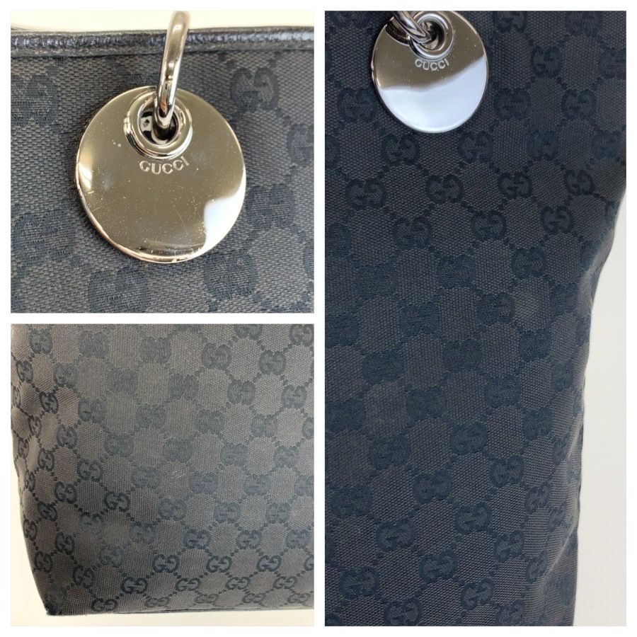 Gucci Black Silver GG Canvas Tote Shoulder Bag — view 5