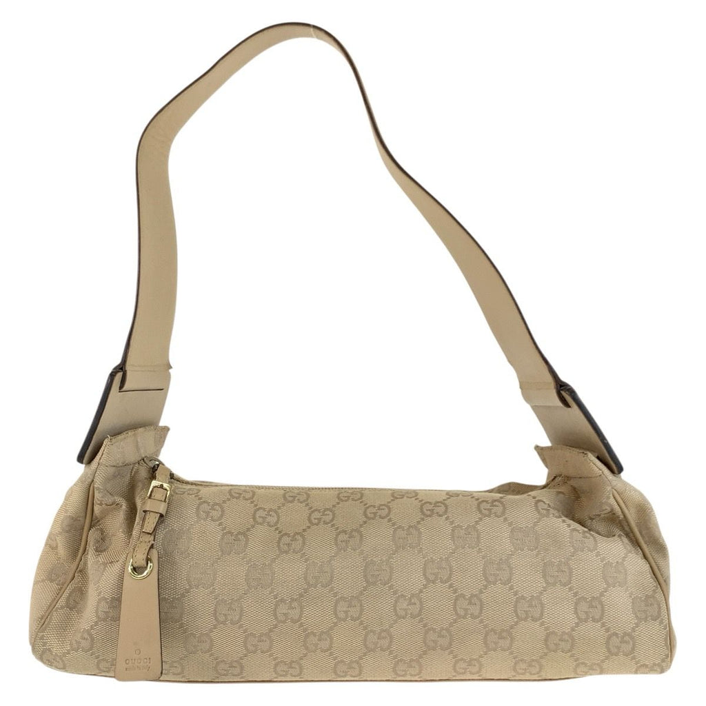 Gucci Beige Gold GG Canvas Shoulder Bag