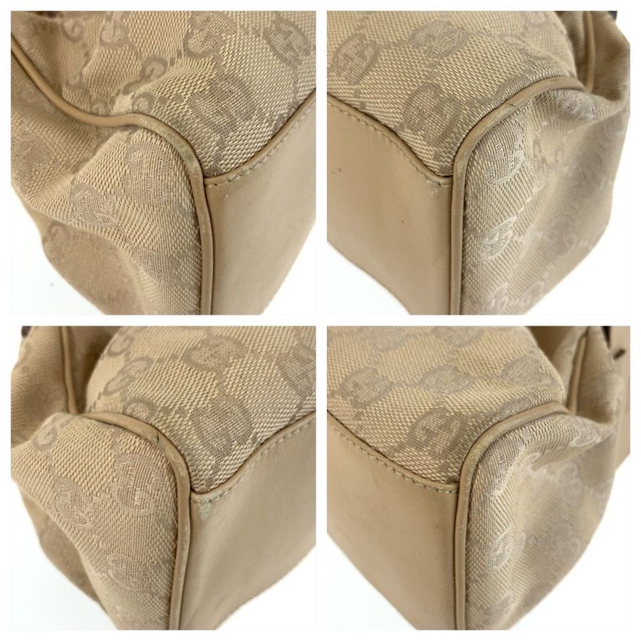Gucci Beige Gold GG Canvas Shoulder Bag — view 4