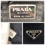 Prada Black Silver Satin Tote Bag — view 4