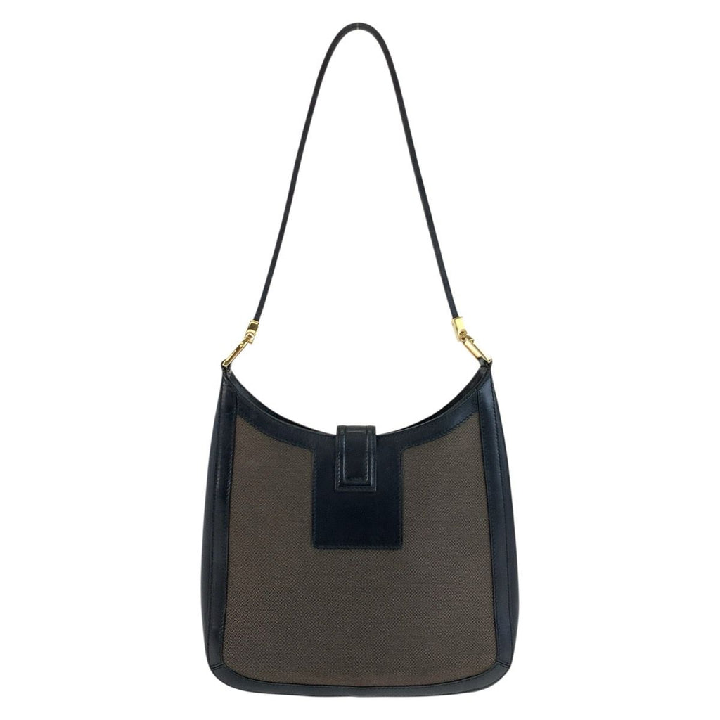Gucci Black Brown Gold Canvas Leather 001 Shoulder Bag — view 2