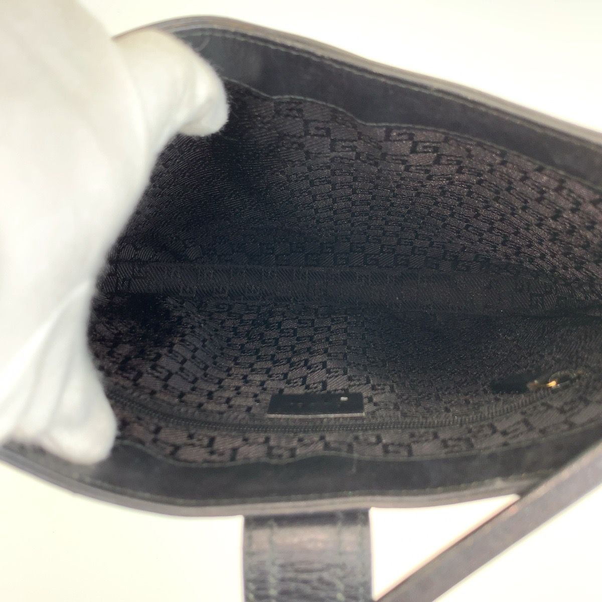 Gucci Black Brown Gold Canvas Leather 001 Shoulder Bag — view 8