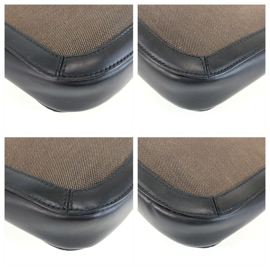 Gucci Black Brown Gold Canvas Leather 001 Shoulder Bag — view 4