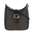 Gucci Black Brown Gold Canvas Leather 001 Shoulder Bag