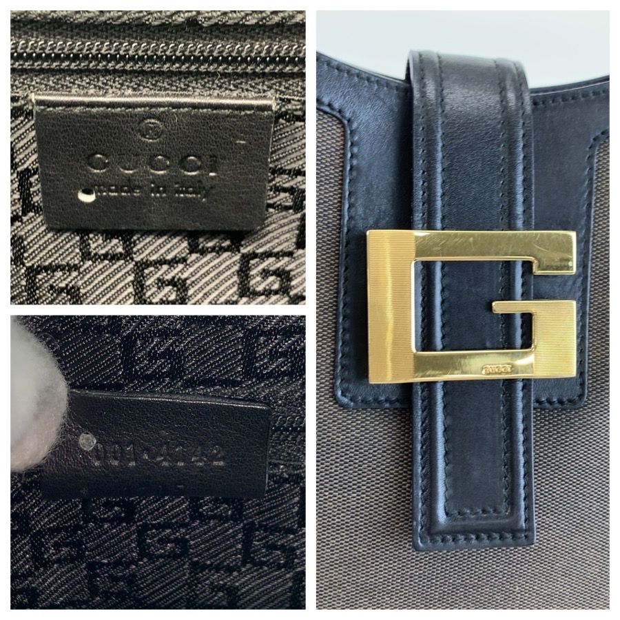 Gucci Black Brown Gold Canvas Leather 001 Shoulder Bag — view 3