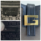 Gucci Black Brown Gold Canvas Leather 001 Shoulder Bag — view 3