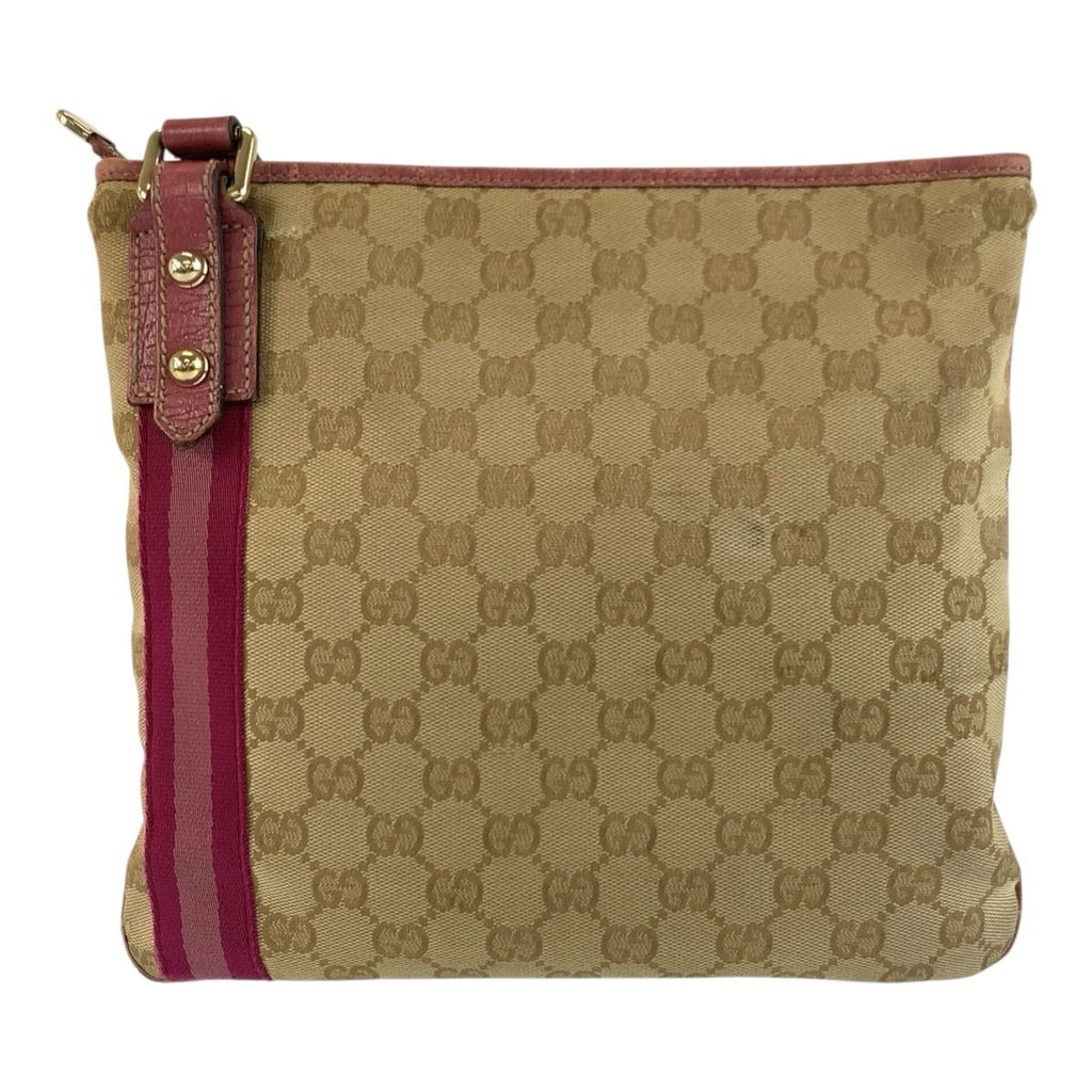 Gucci Jolicoeur Sherry Line Beige GG Canvas Shoulder Bag — view 2