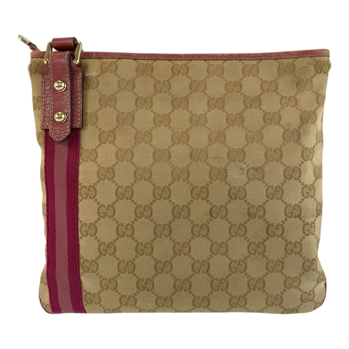 Gucci Jolicoeur Sherry Line Beige GG Canvas Shoulder Bag — view 2