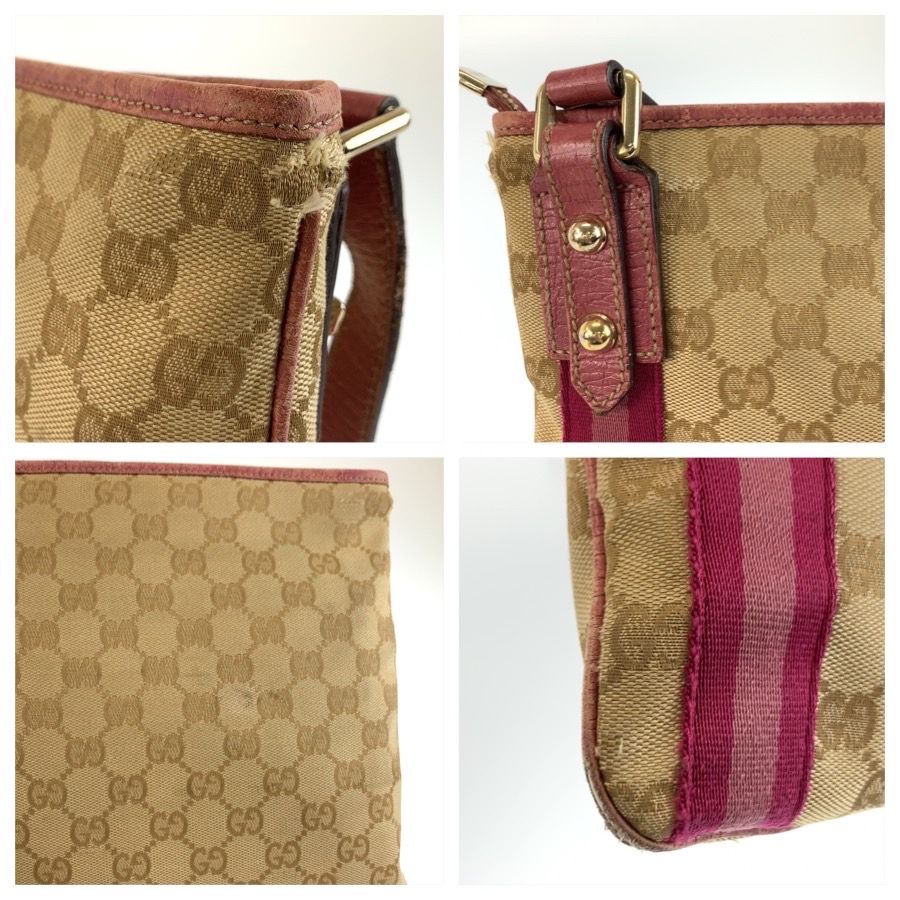 Gucci Jolicoeur Sherry Line Beige GG Canvas Shoulder Bag — view 6