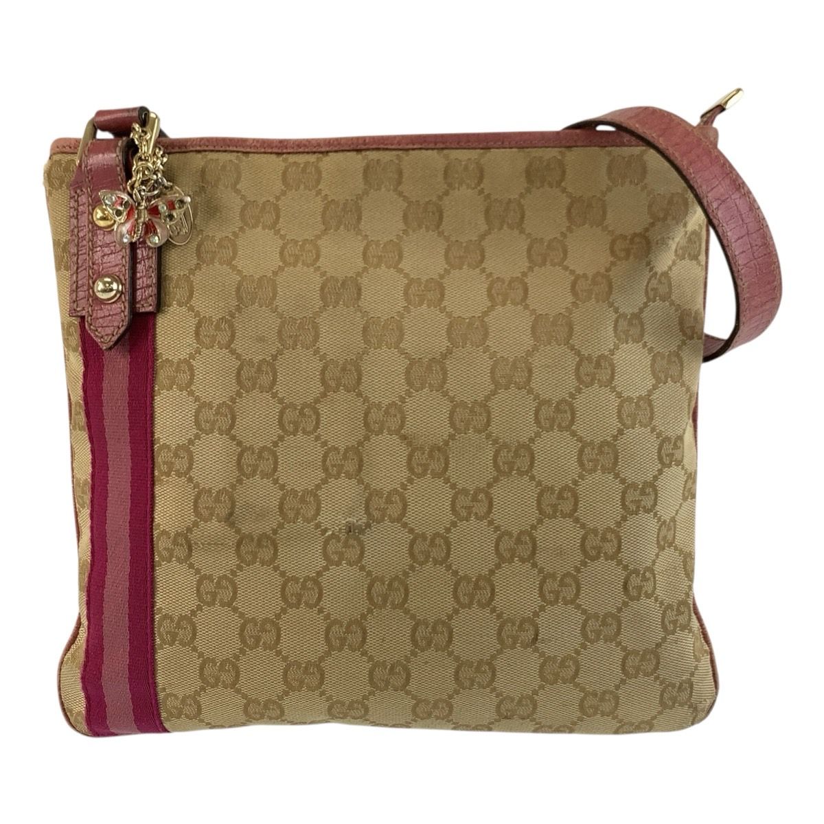 Gucci Jolicoeur Sherry Line Beige GG Canvas Shoulder Bag
