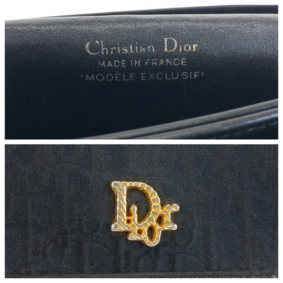 Dior Trotter Black Gold Canvas Chain Shoulder Bag Pochette — view 3