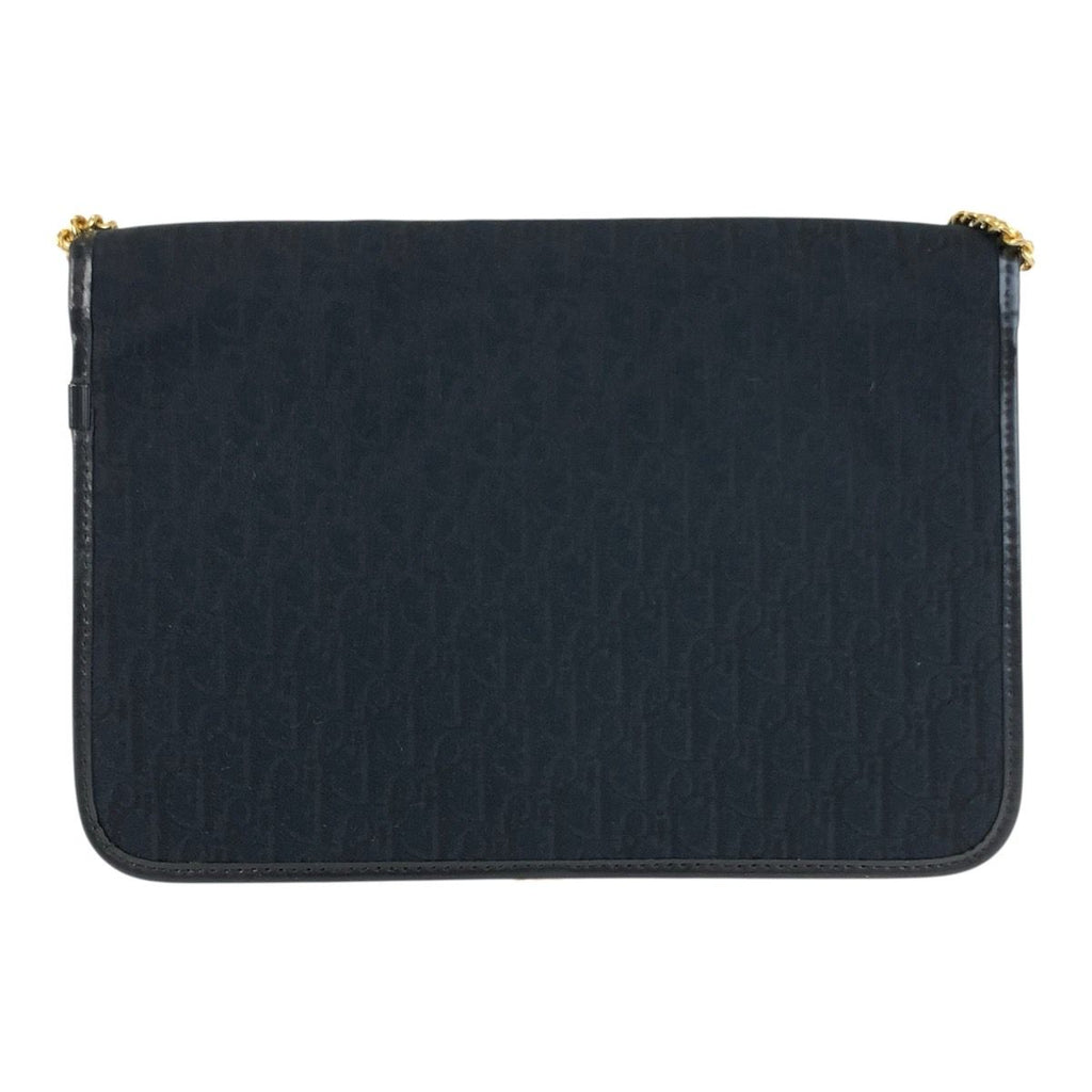 Dior Trotter Black Gold Canvas Chain Shoulder Bag Pochette — view 2