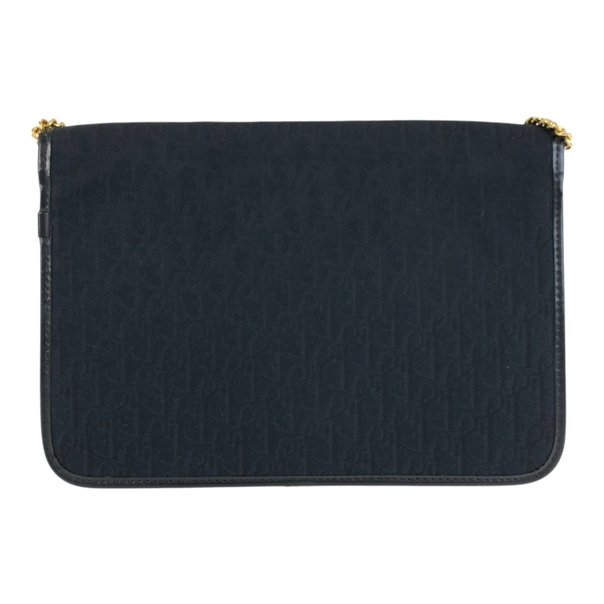 Dior Trotter Black Gold Canvas Chain Shoulder Bag Pochette — view 2
