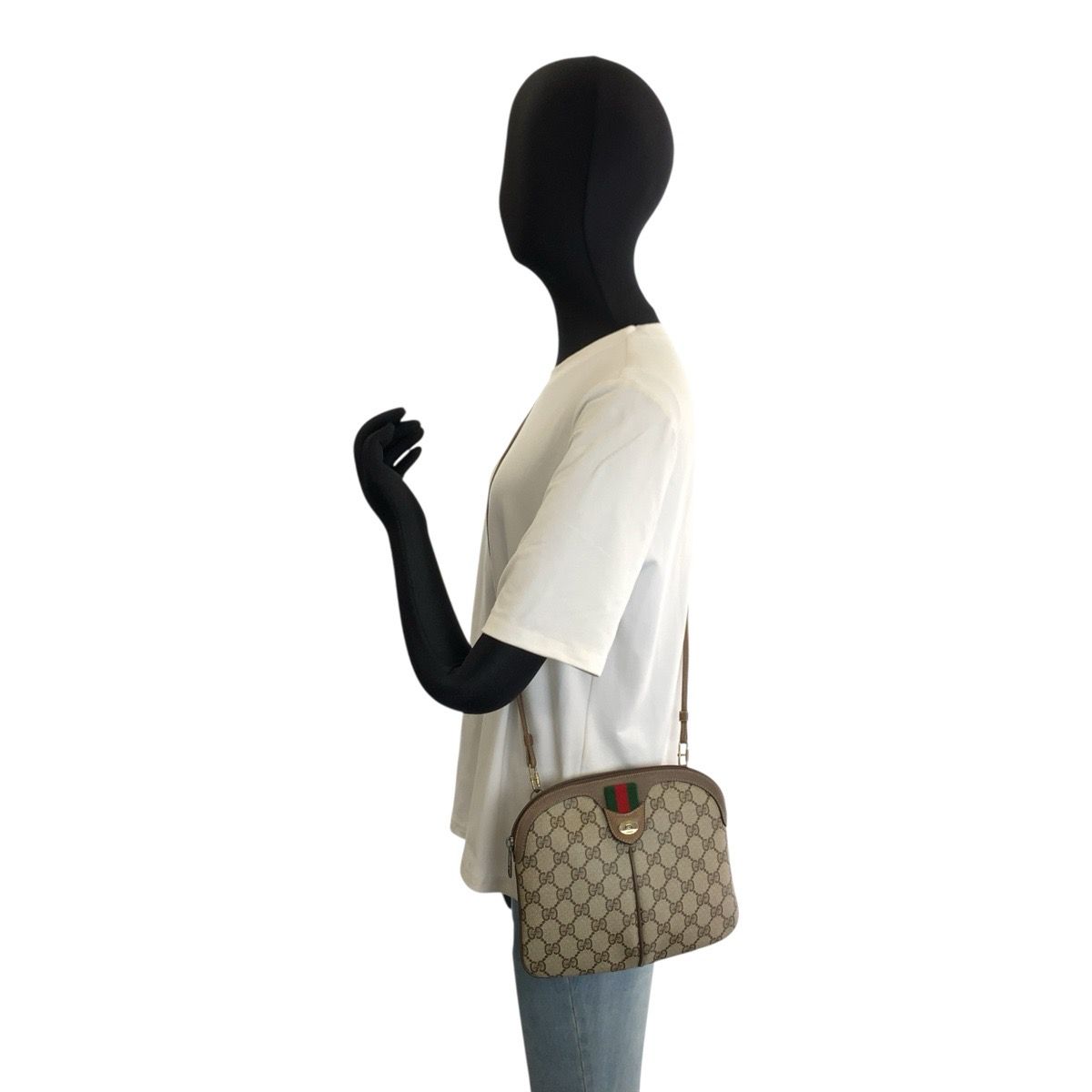 Gucci Vintage Sherry Line Beige GG Supreme Canvas 904 02 Shoulder Bag Pochette — view 6