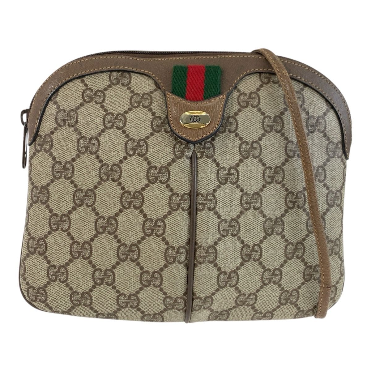 Gucci Vintage Sherry Line Beige GG Supreme Canvas 904 02 Shoulder Bag Pochette