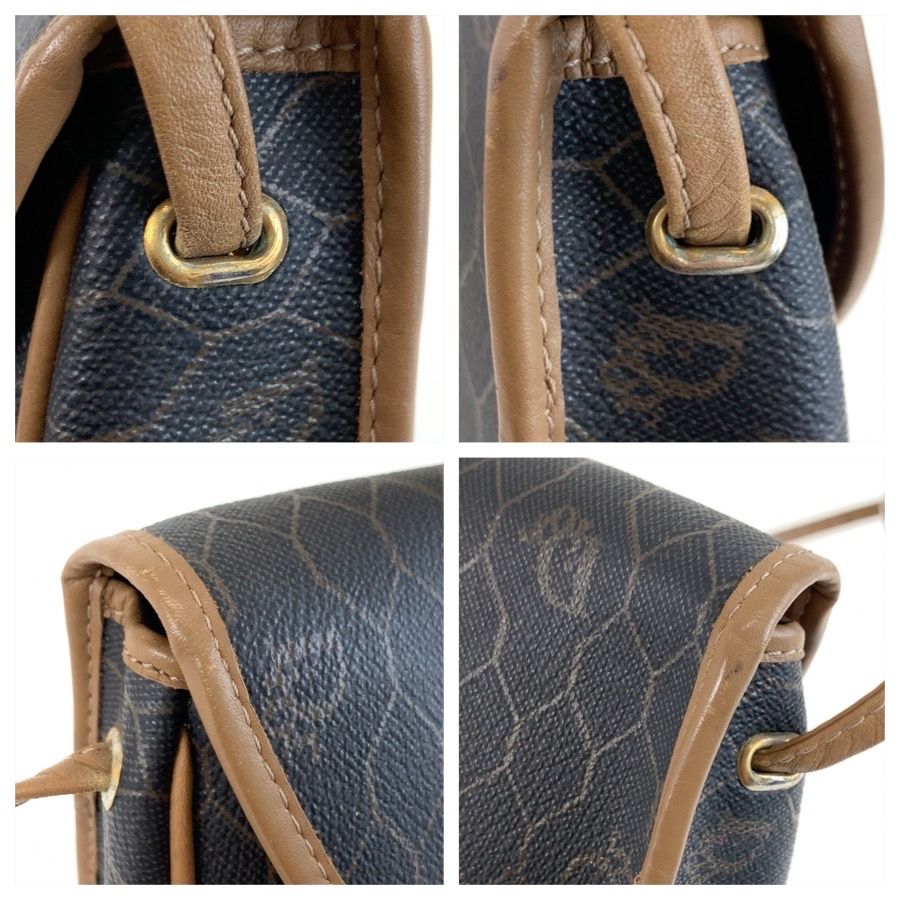 Dior Vintage Honeycomb Brown Shoulder Bag Pochette — view 5
