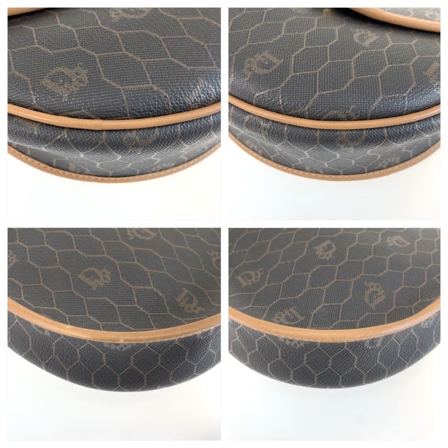 Dior Vintage Honeycomb Brown Shoulder Bag Pochette — view 4