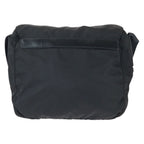 Prada Tessuto Black Silver Nylon Leather Shoulder Bag — view 2