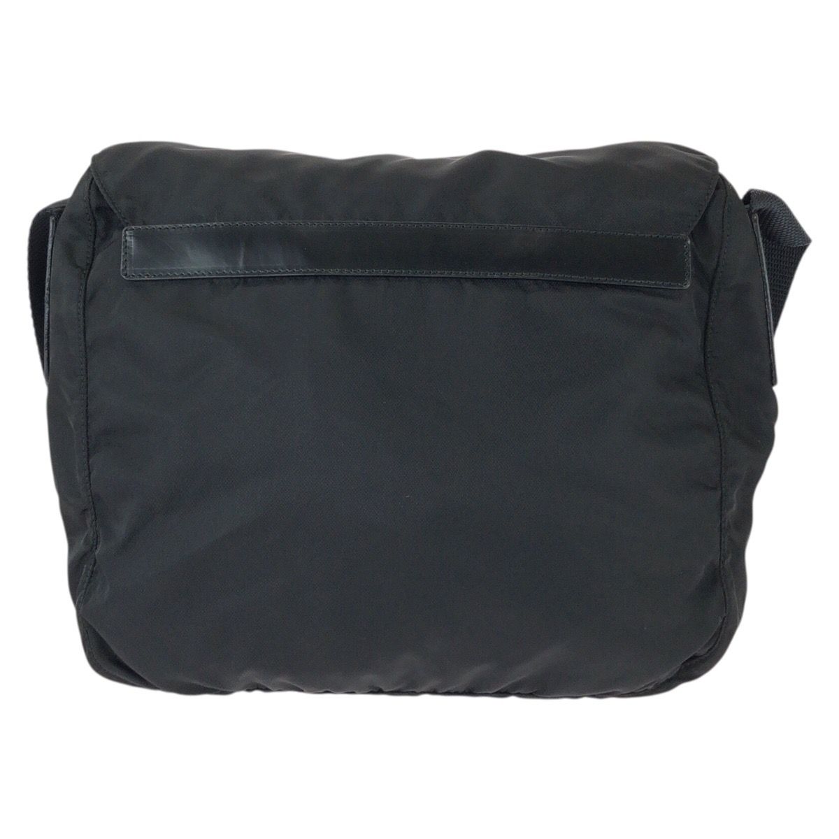 Prada Tessuto Black Silver Nylon Leather Shoulder Bag — view 2