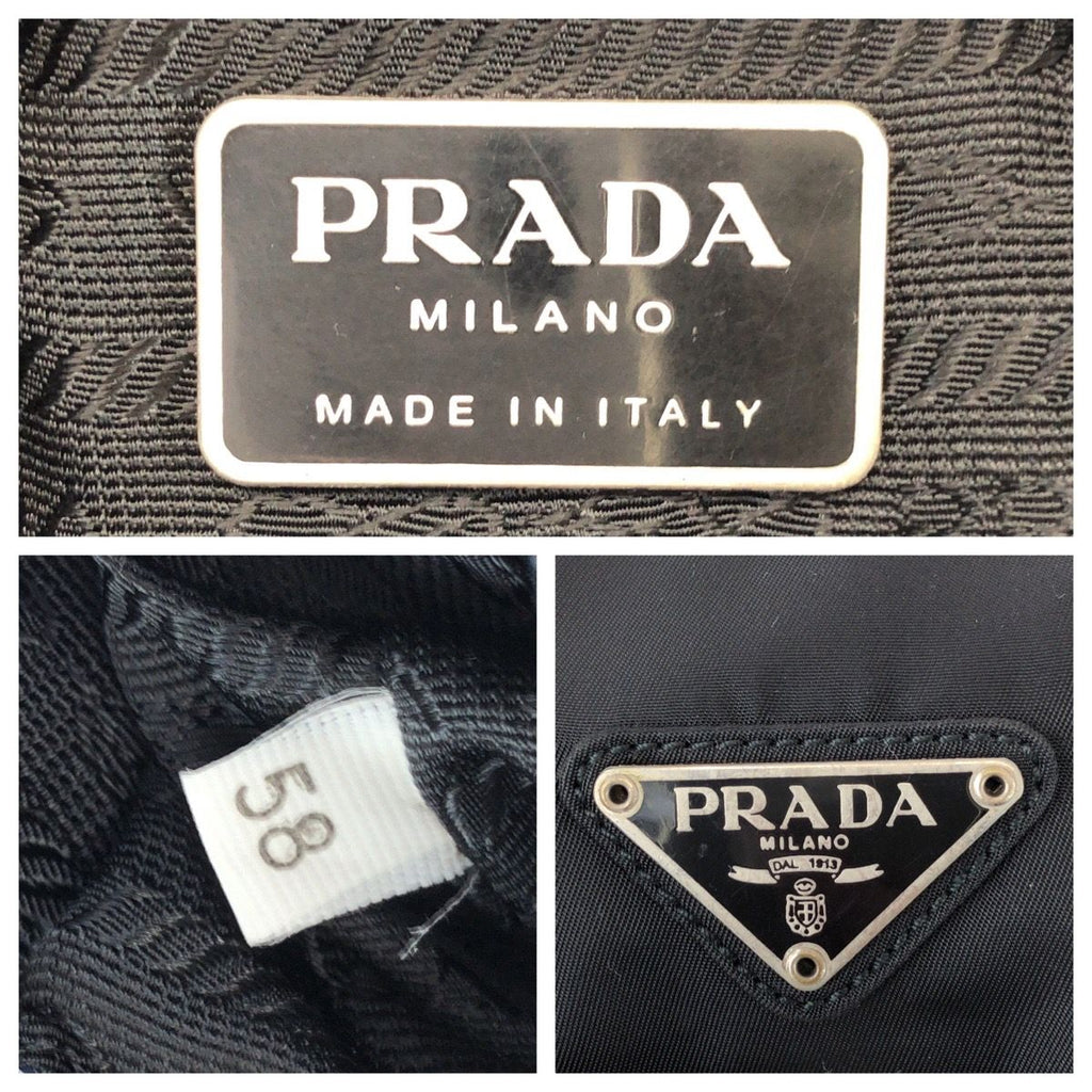 Prada Tessuto Black Silver Nylon Leather Shoulder Bag — view 4