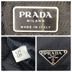 Prada Tessuto Black Silver Nylon Leather Shoulder Bag — view 4