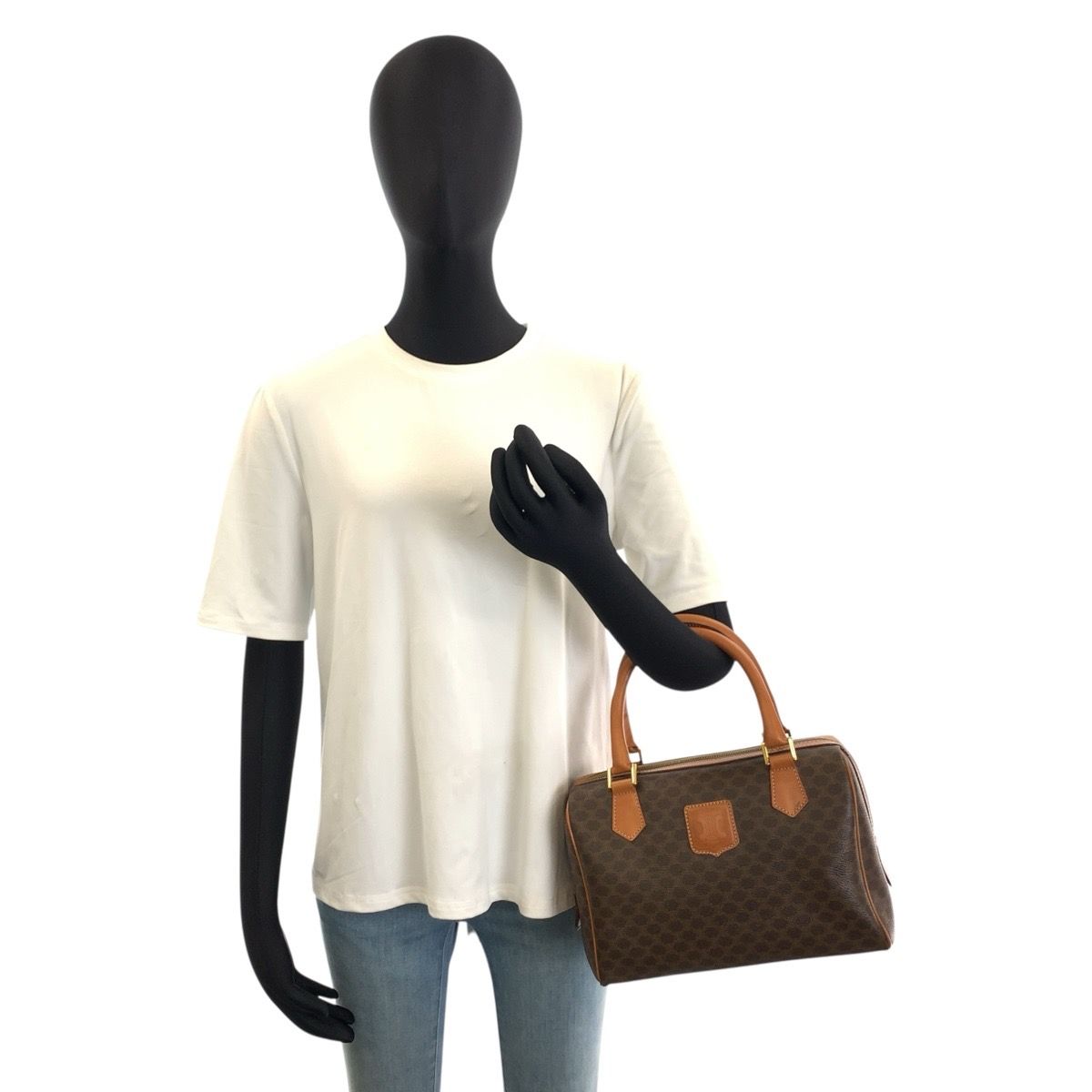 Celine Vintage Macadam Brown Gold 2-Way Shoulder Bag — view 6