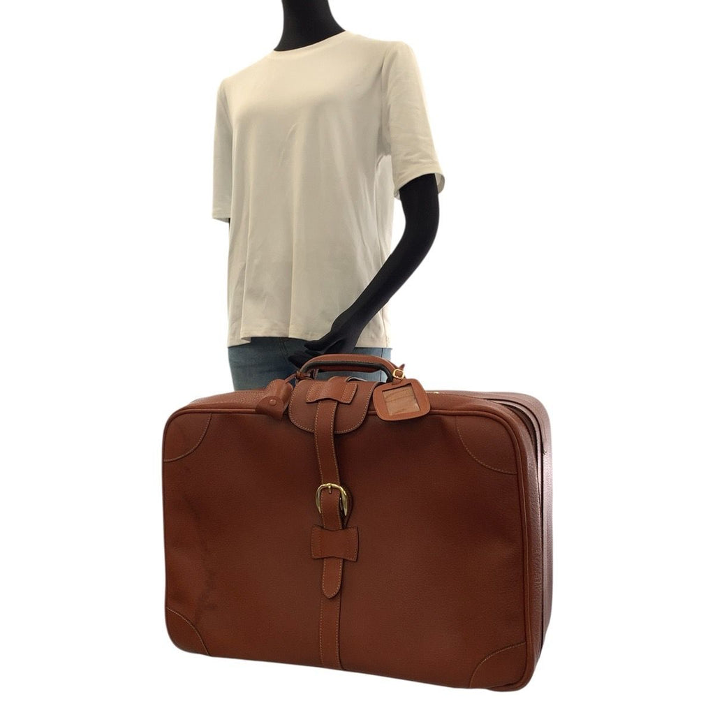 Gucci Vintage Brown Gold Leather 010 123 55 Suitcase Briefcase Boston Bag — view 7