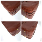 Gucci Vintage Brown Gold Leather 010 123 55 Suitcase Briefcase Boston Bag — view 3