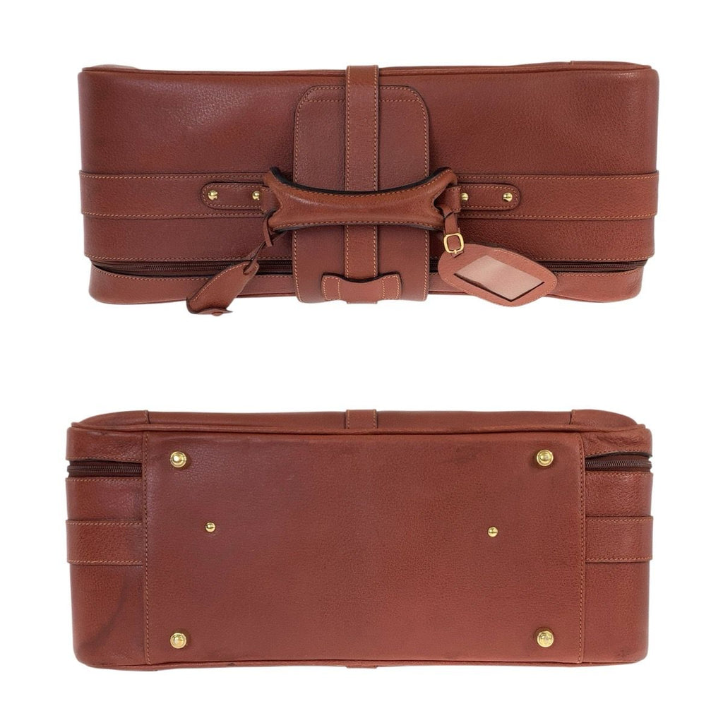Gucci Vintage Brown Gold Leather 010 123 55 Suitcase Briefcase Boston Bag — view 4