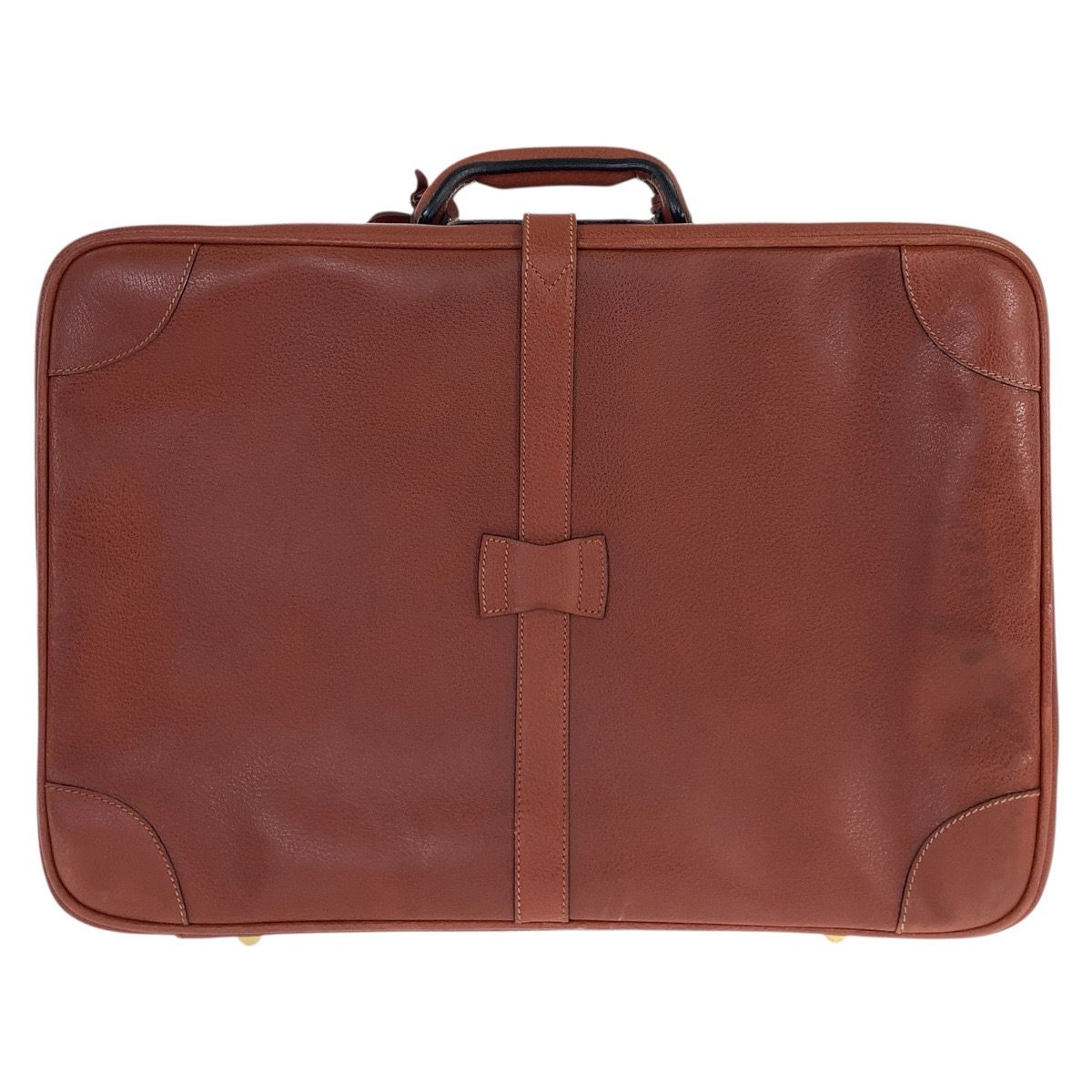 Gucci Vintage Brown Gold Leather 010 123 55 Suitcase Briefcase Boston Bag — view 2