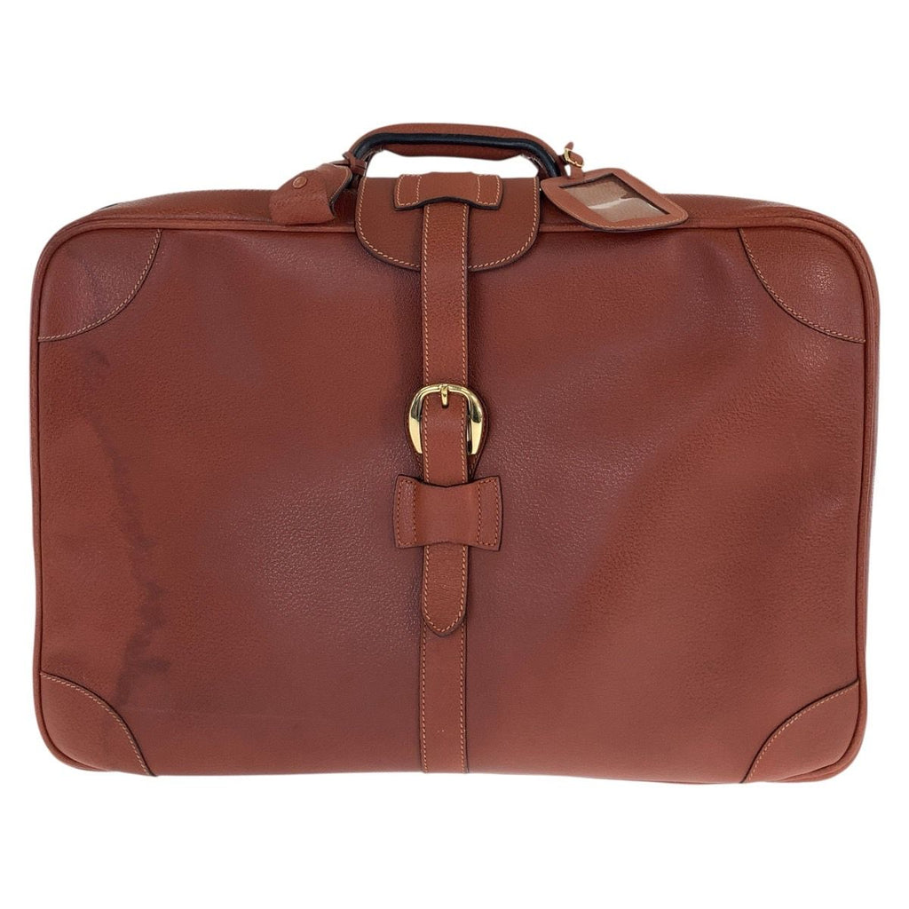 Gucci Vintage Brown Gold Leather 010 123 55 Suitcase Briefcase Boston Bag