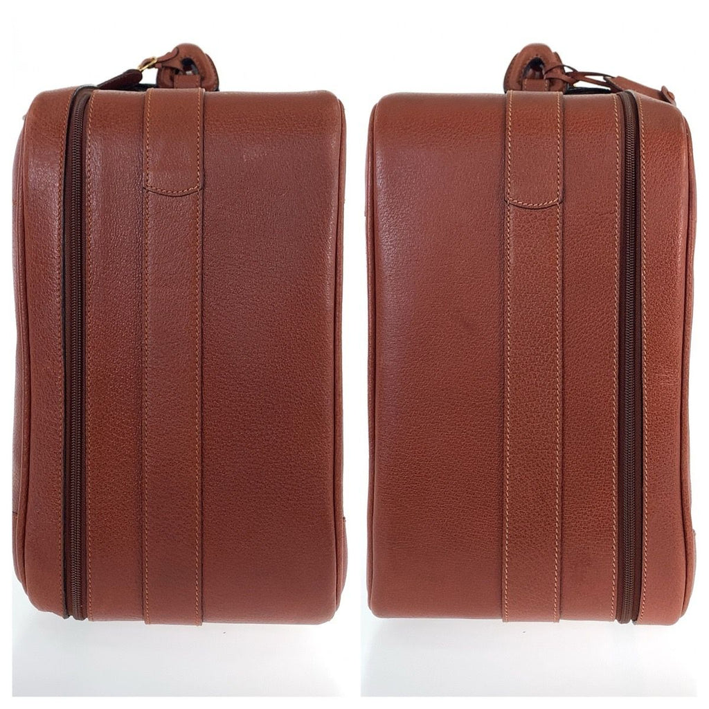 Gucci Vintage Brown Gold Leather 010 123 55 Suitcase Briefcase Boston Bag — view 8