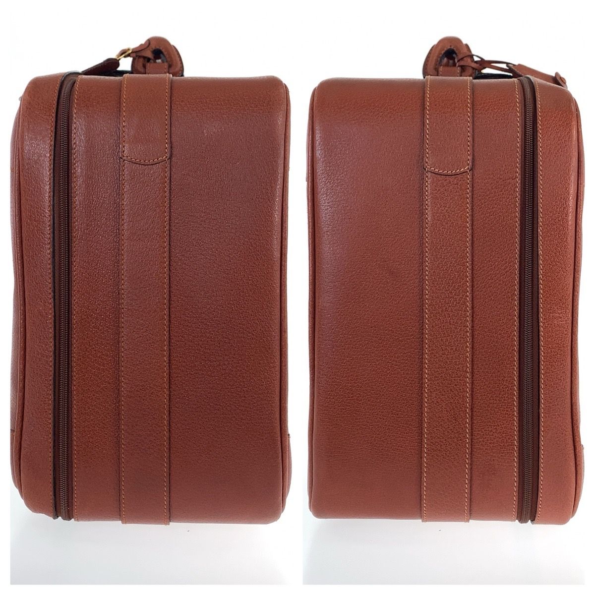 Gucci Vintage Brown Gold Leather 010 123 55 Suitcase Briefcase Boston Bag — view 8