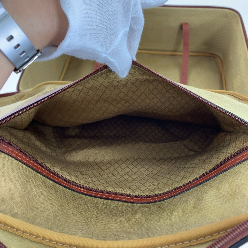 Gucci Vintage Brown Gold Leather 010 123 55 Suitcase Briefcase Boston Bag — view 6