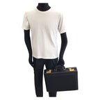 Gucci Vintage Prestige Leather Attache Case Black Gold Business Bag — view 7