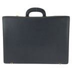 Gucci Vintage Prestige Leather Attache Case Black Gold Business Bag — view 2