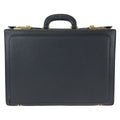 Gucci Vintage Prestige Leather Attache Case Black Gold Business Bag