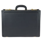 Gucci Vintage Prestige Leather Attache Case Black Gold Business Bag