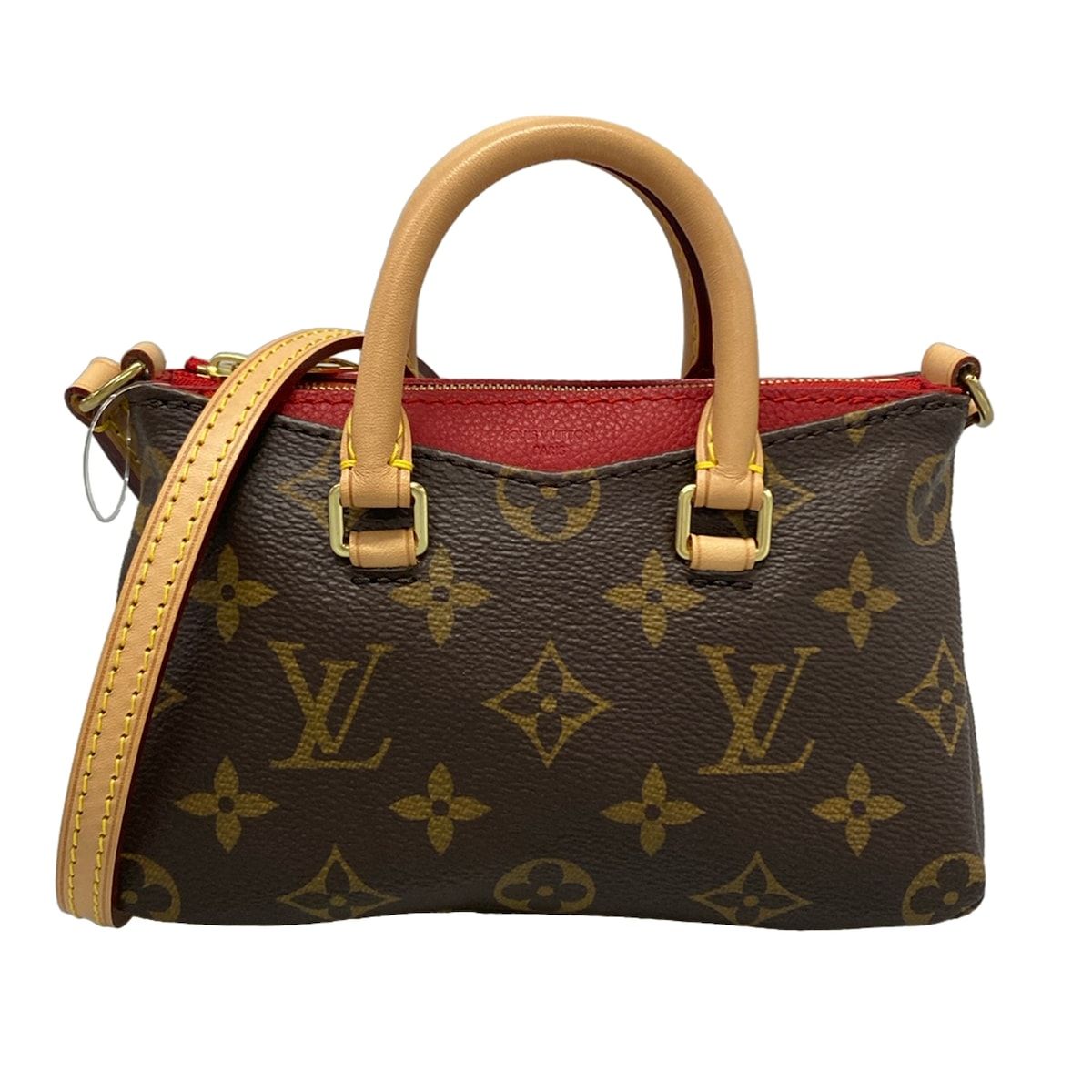 Louis Vuitton Shoulder Bag Monogram Nano Pallas Cerise Leather
