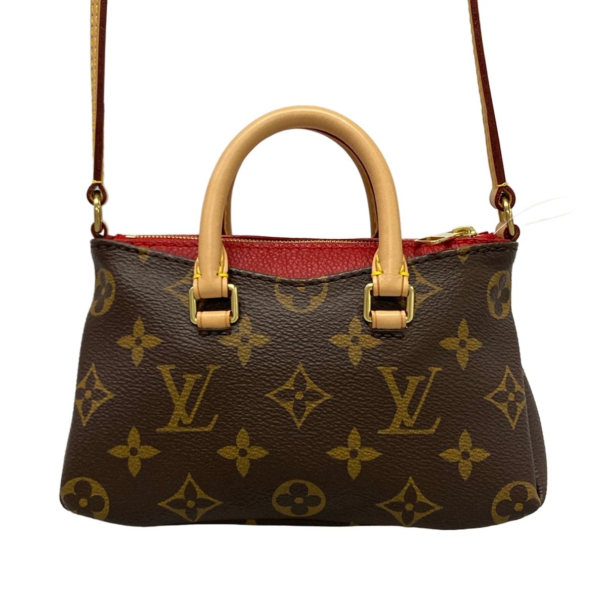Louis Vuitton Shoulder Bag Monogram Nano Pallas Cerise Leather — view 3