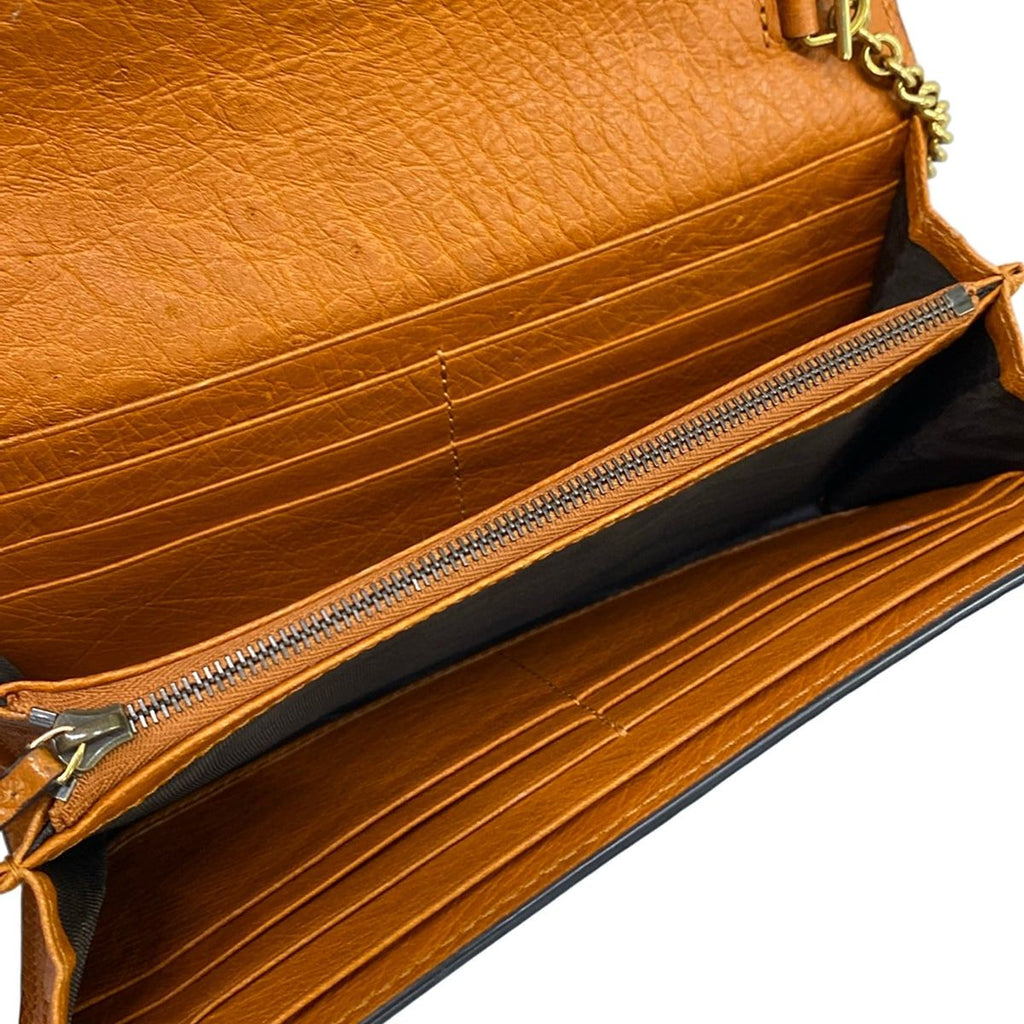 Gucci Wallet Bamboo Ivory Dark Brown Chain Strap Removable Shoulder Bag — view 4