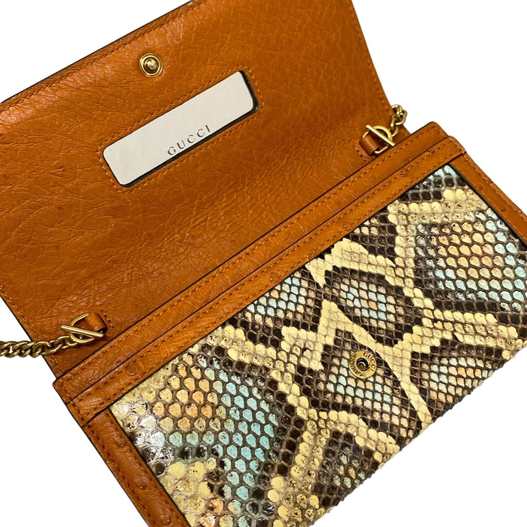 Gucci Wallet Bamboo Ivory Dark Brown Chain Strap Removable Shoulder Bag — view 3