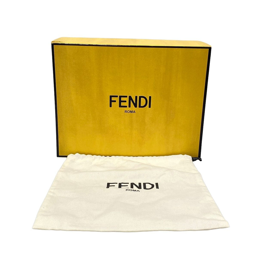 Fendi Shoulder Bag Baguette Chain Midi Dark Yellow Crossbody Leather — view 8