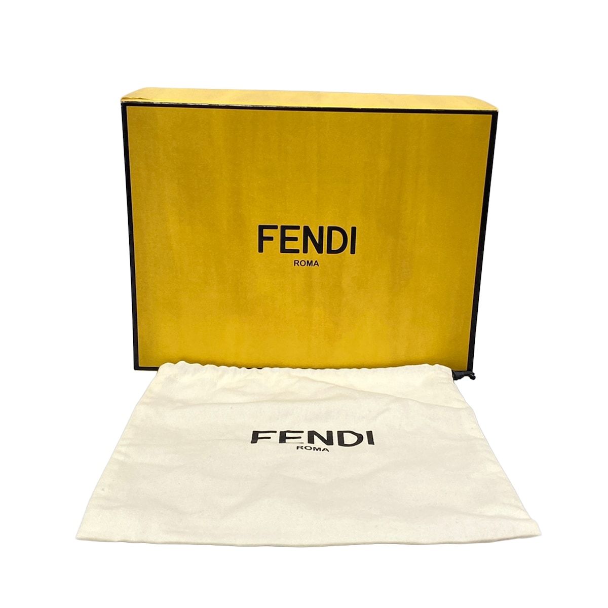 Fendi Shoulder Bag Baguette Chain Midi Dark Yellow Crossbody Leather — view 8