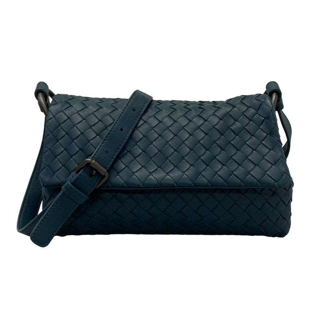 Bottega Veneta Shoulder Bag Intrecciato Dark Green Crossbody Leather